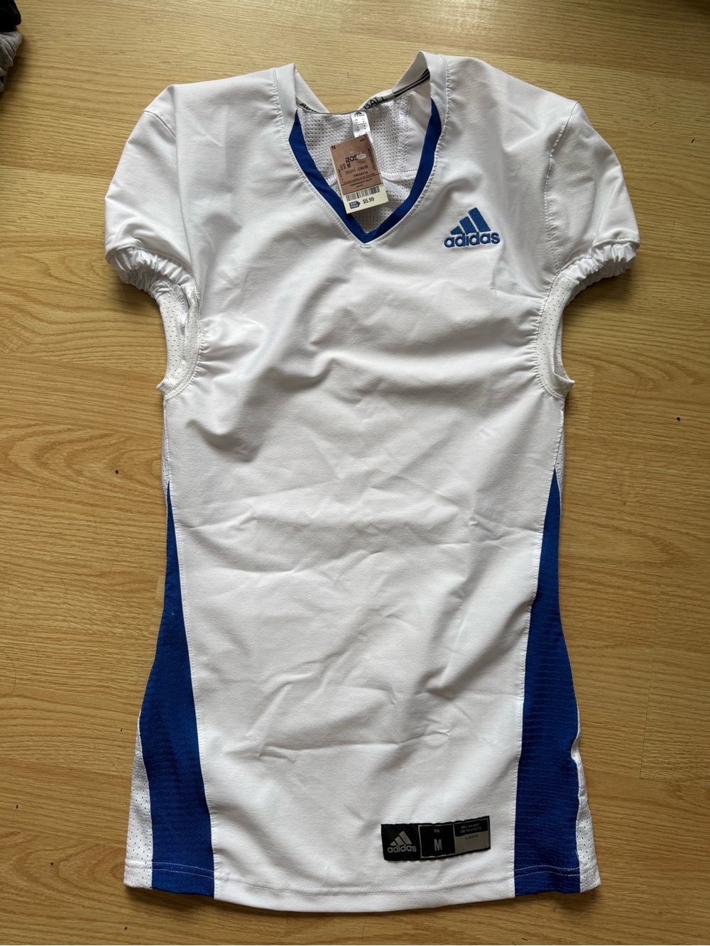 adidas White & Royal Blue Women's Athletic Tee